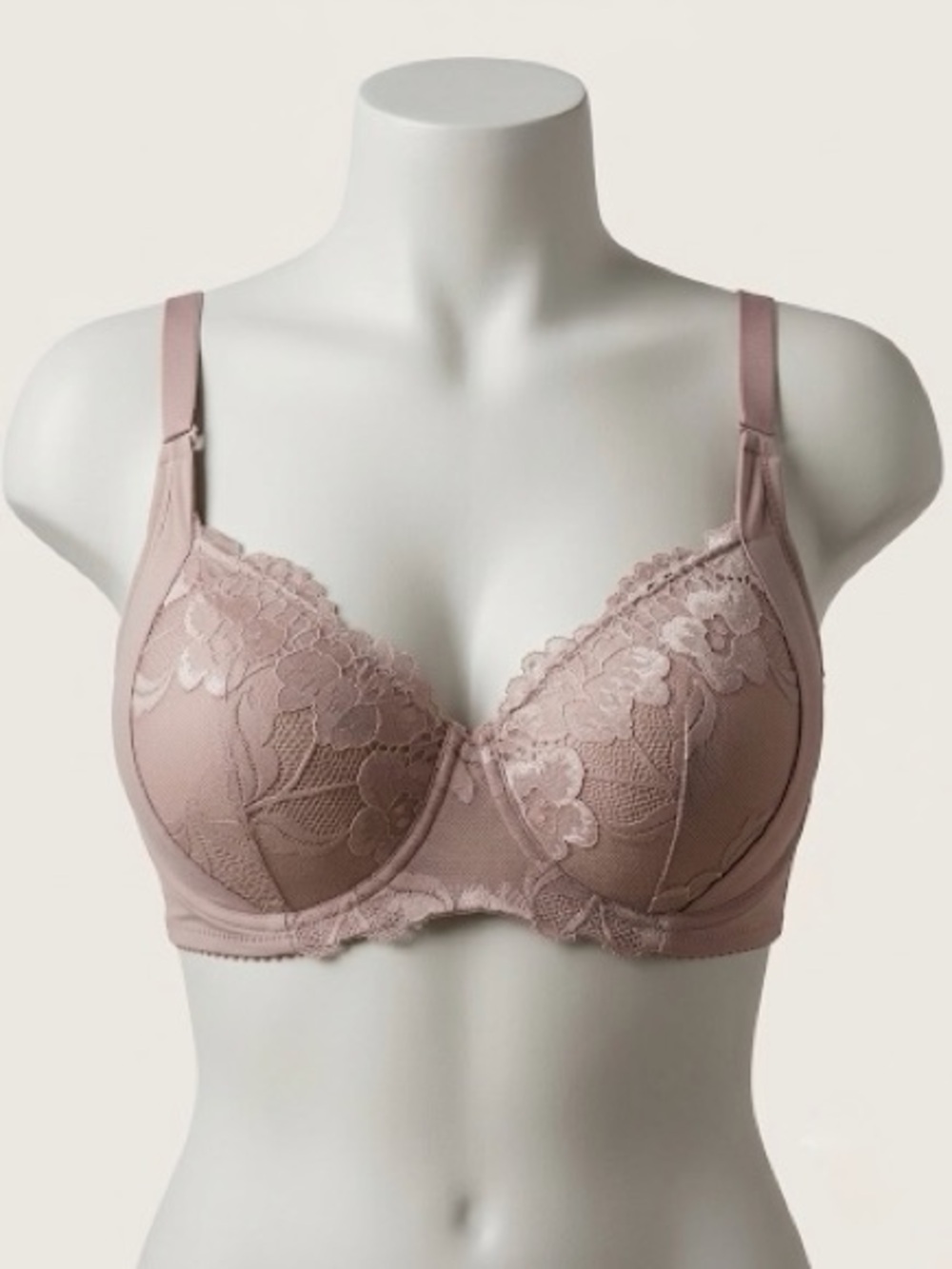 Lace Underwire Bra - Dusty Rose